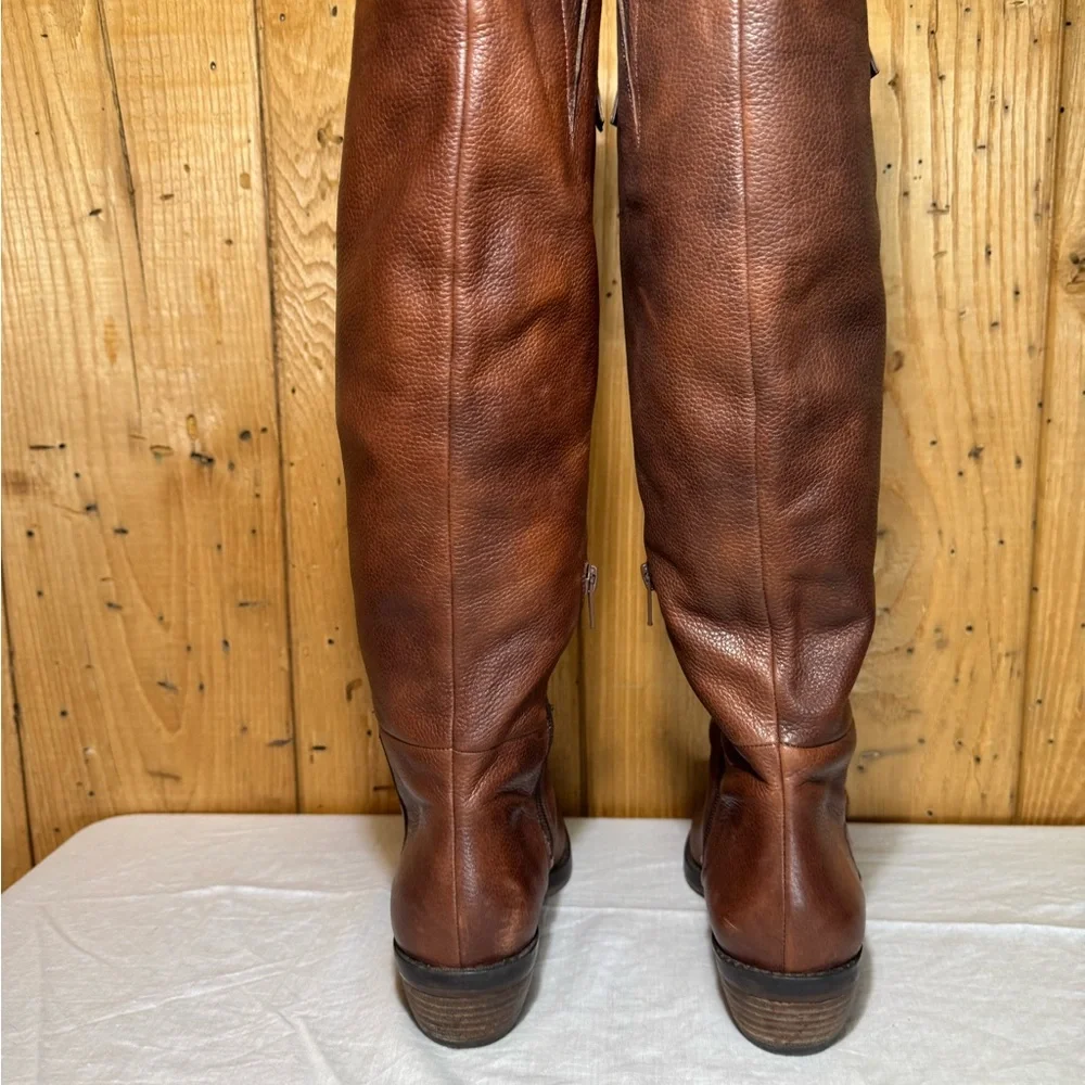 Arturo Chiang Tall Brown Leather Riding Boots 5.5 M - Picture 5 of 14